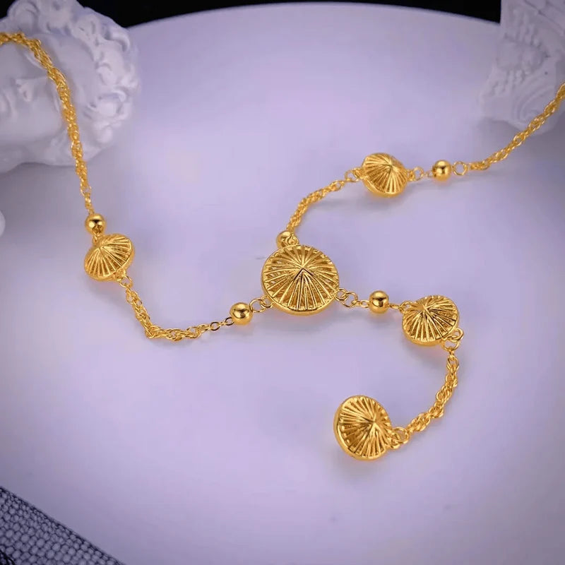 Gold Circle Tassel Necklace